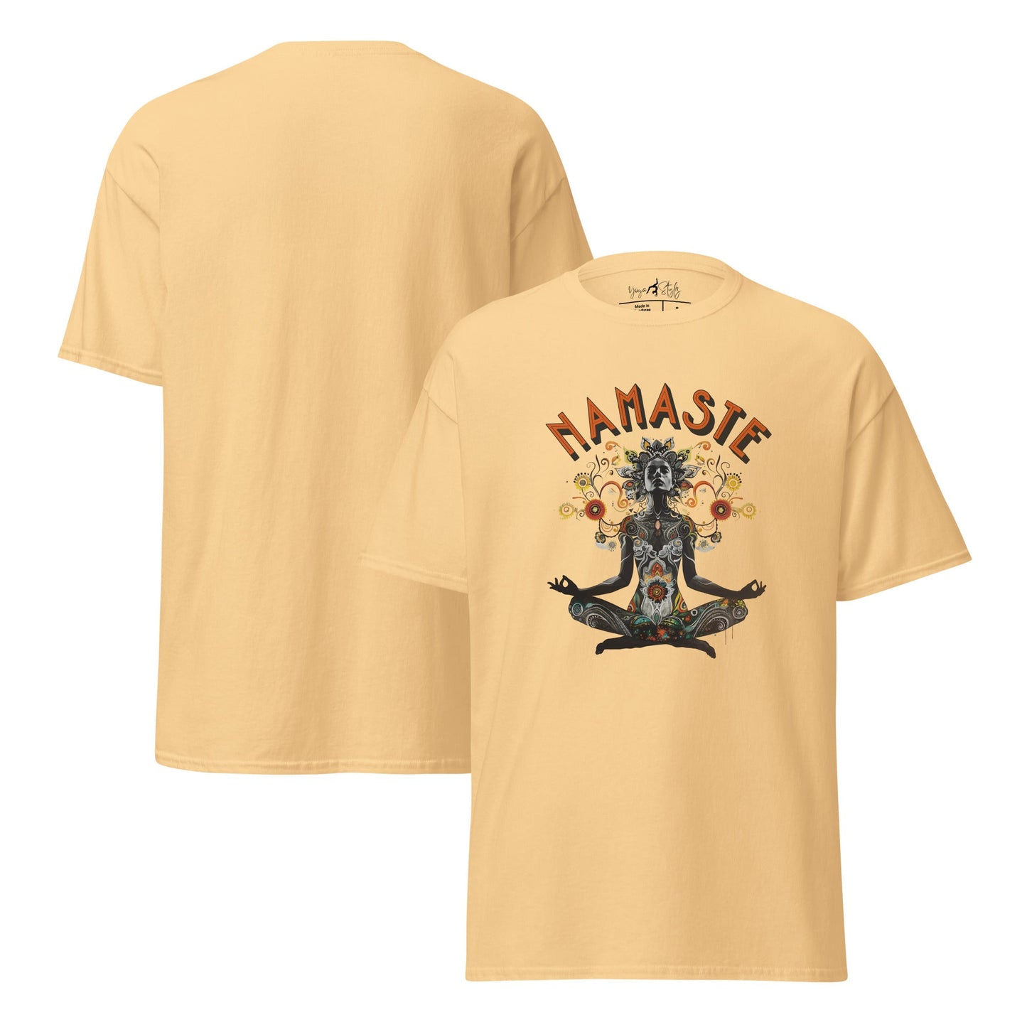 T-Shirt meditierende Frau – Achtsamkeit & Yoga Shirt – Spirituelles Unisex Shirt aus Baumwolle - Klassisches Unisex T-Shirt - YogaStylz