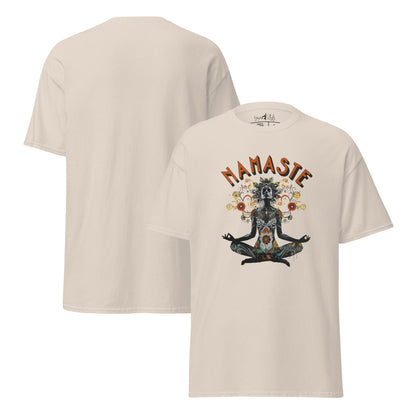 T-Shirt meditierende Frau – Achtsamkeit & Yoga Shirt – Spirituelles Unisex Shirt aus Baumwolle - Klassisches Unisex T-Shirt - YogaStylz