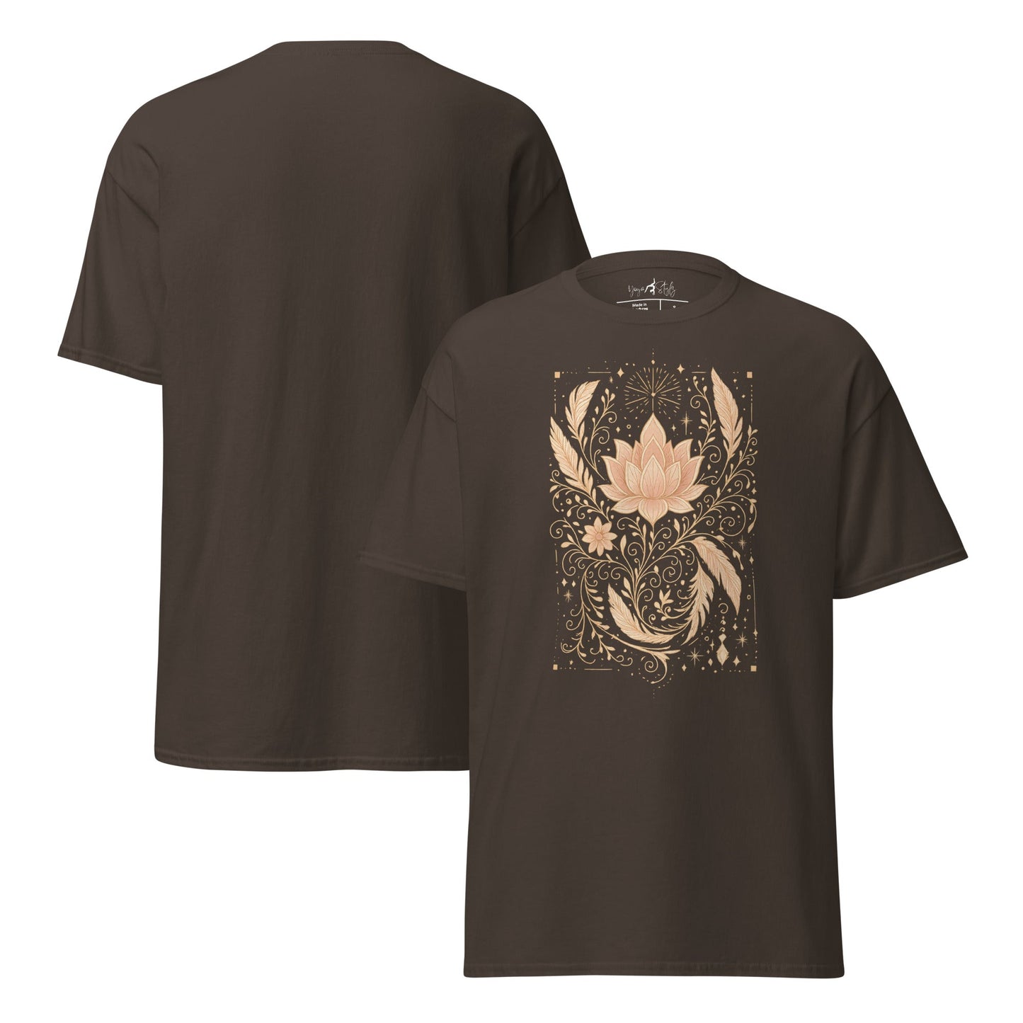 T-Shirt mit Lotus & Ornamenten – Spirituelles Unisex Shirt – Achtsamkeit & Yoga Boho Stil – 100 % Baumwolle - Klassisches Unisex T-Shirt - YogaStylz