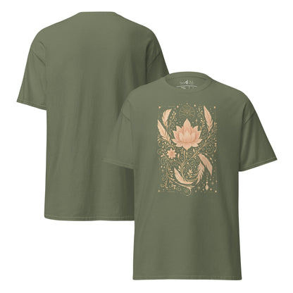 T-Shirt mit Lotus & Ornamenten – Spirituelles Unisex Shirt – Achtsamkeit & Yoga Boho Stil – 100 % Baumwolle - Klassisches Unisex T-Shirt - YogaStylz
