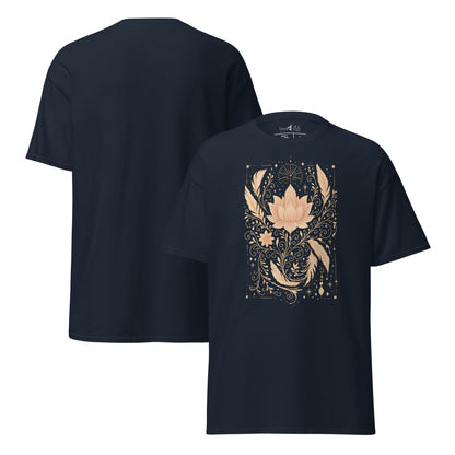 T-Shirt mit Lotus & Ornamenten – Spirituelles Unisex Shirt – Achtsamkeit & Yoga Boho Stil – 100 % Baumwolle - Klassisches Unisex T-Shirt - YogaStylz