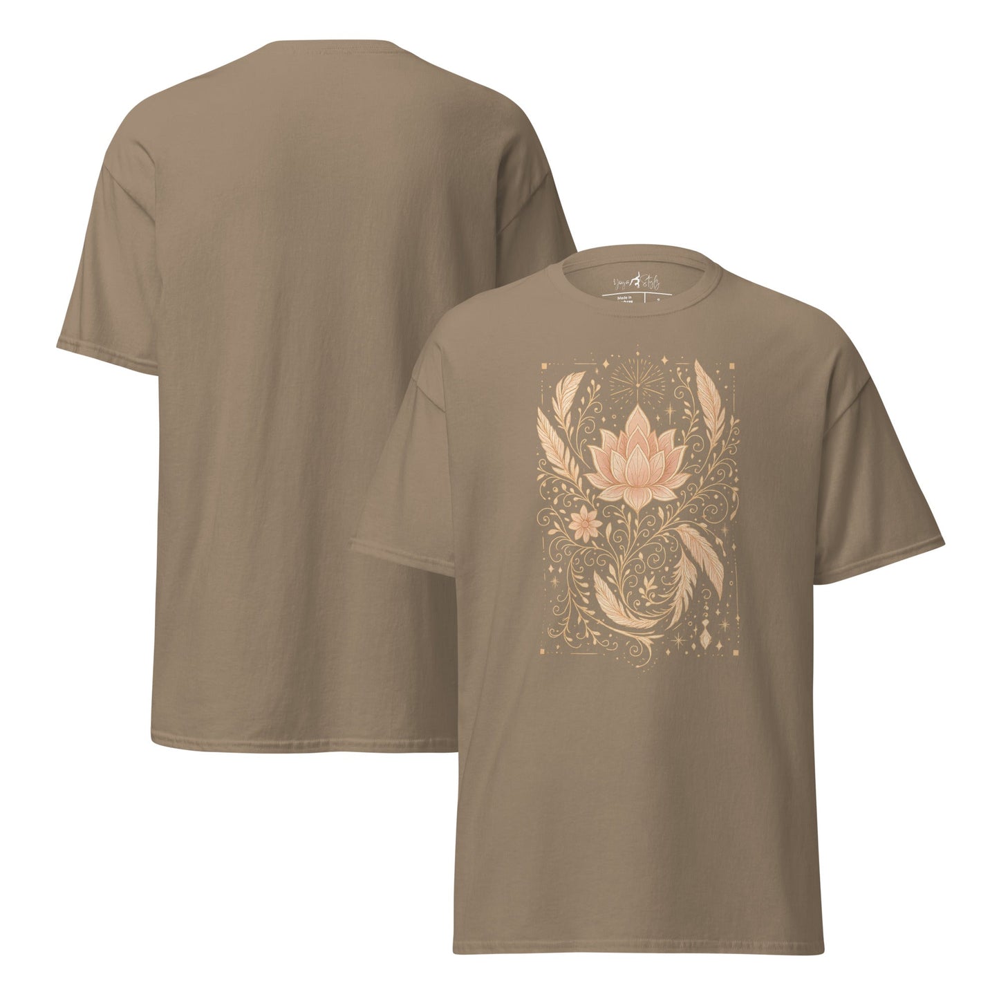 T-Shirt mit Lotus & Ornamenten – Spirituelles Unisex Shirt – Achtsamkeit & Yoga Boho Stil – 100 % Baumwolle - Klassisches Unisex T-Shirt - YogaStylz