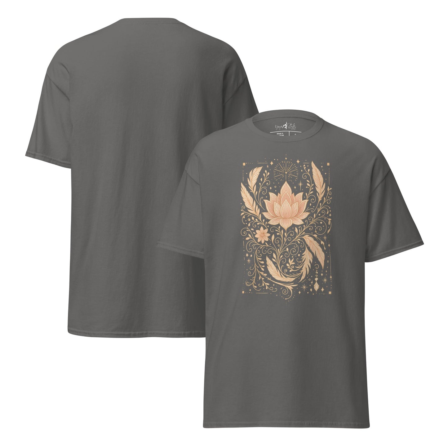 T-Shirt mit Lotus & Ornamenten – Spirituelles Unisex Shirt – Achtsamkeit & Yoga Boho Stil – 100 % Baumwolle - Klassisches Unisex T-Shirt - YogaStylz