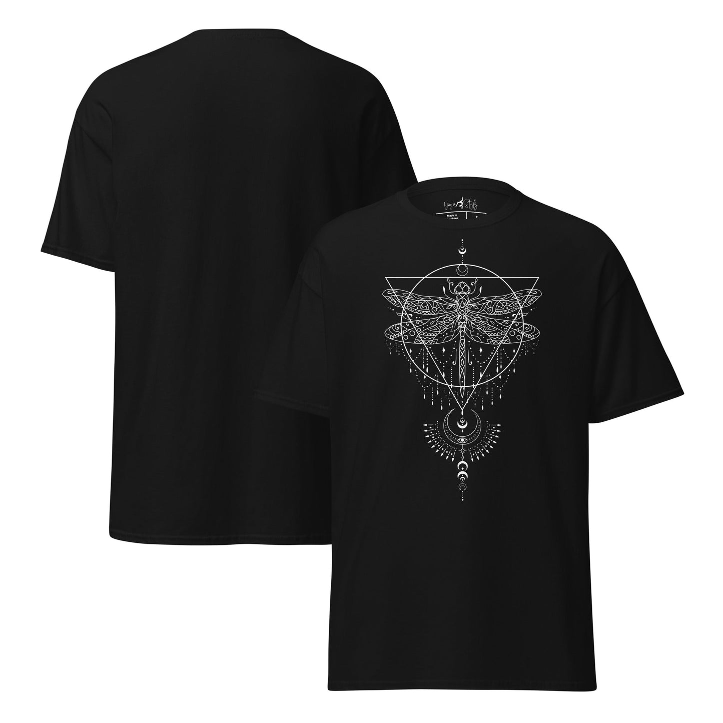 T-Shirt Mystisches | Libellen - Symbol | Geometrisches | Klassisches Baumwollshirt - YogaStylz
