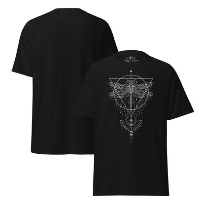 T-Shirt Mystisches | Libellen - Symbol | Geometrisches | Klassisches Baumwollshirt - YogaStylz