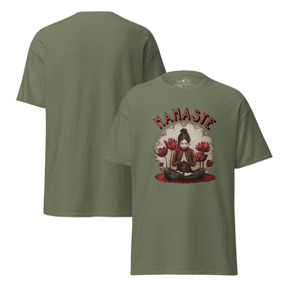 T-Shirt Spirituelle Ruhe trifft florale Kraft – Achtsamkeit & Blumenmotiv – Unisex Shirt aus Baumwolle - Klassisches Unisex T-Shirt - YogaStylz