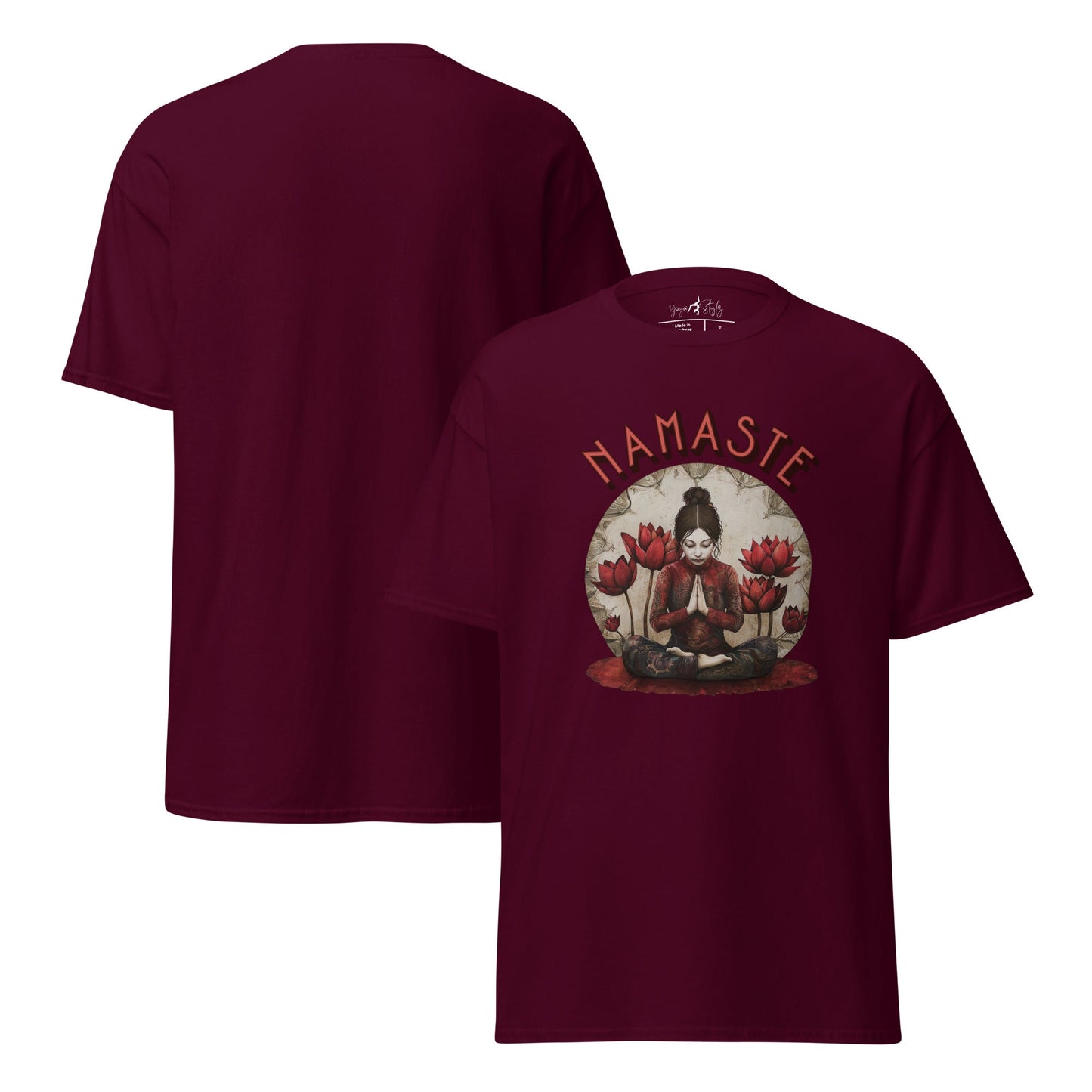T-Shirt Spirituelle Ruhe trifft florale Kraft – Achtsamkeit & Blumenmotiv – Unisex Shirt aus Baumwolle - Klassisches Unisex T-Shirt - YogaStylz