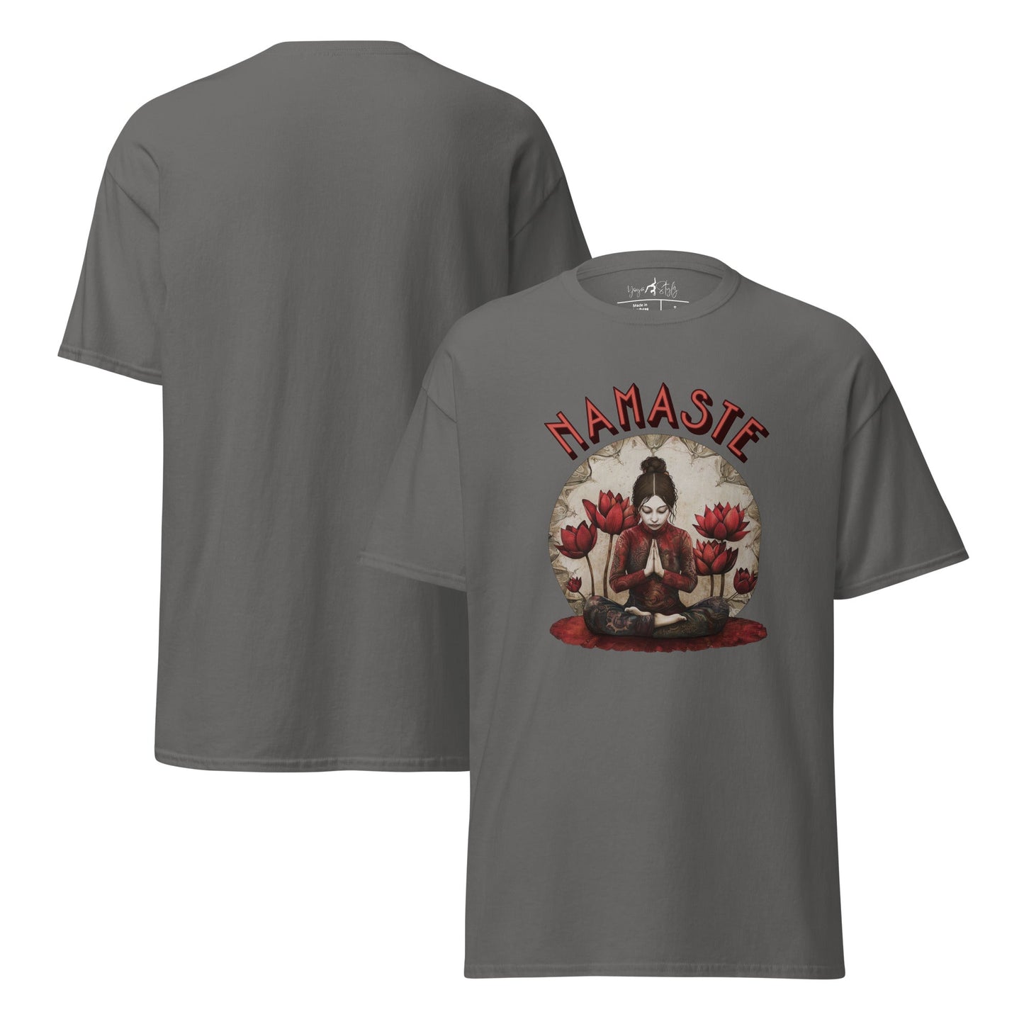T-Shirt Spirituelle Ruhe trifft florale Kraft – Achtsamkeit & Blumenmotiv – Unisex Shirt aus Baumwolle - Klassisches Unisex T-Shirt - YogaStylz
