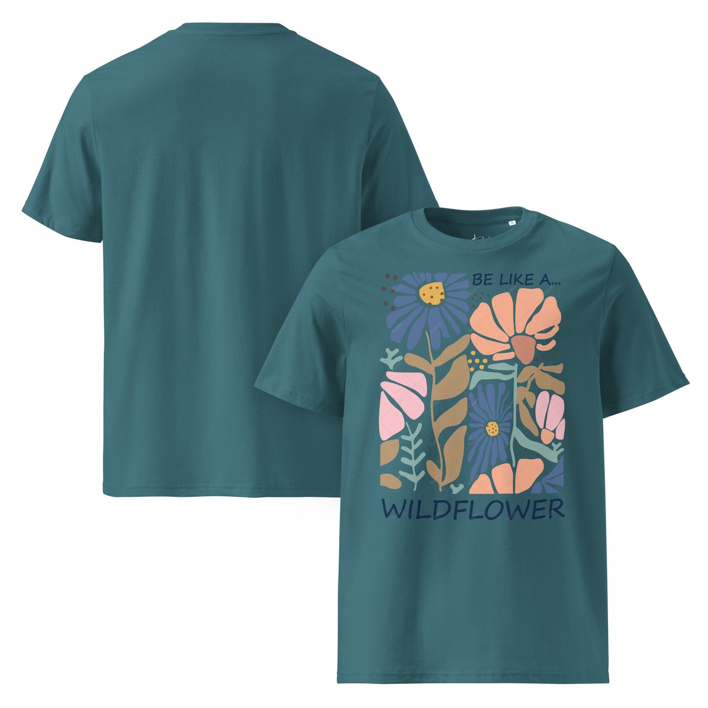 Unisex - Bio - Baumwoll - T-Shirt 🌼 Be like a wildflower – frei, mutig & voller Farbe! - YogaStylz