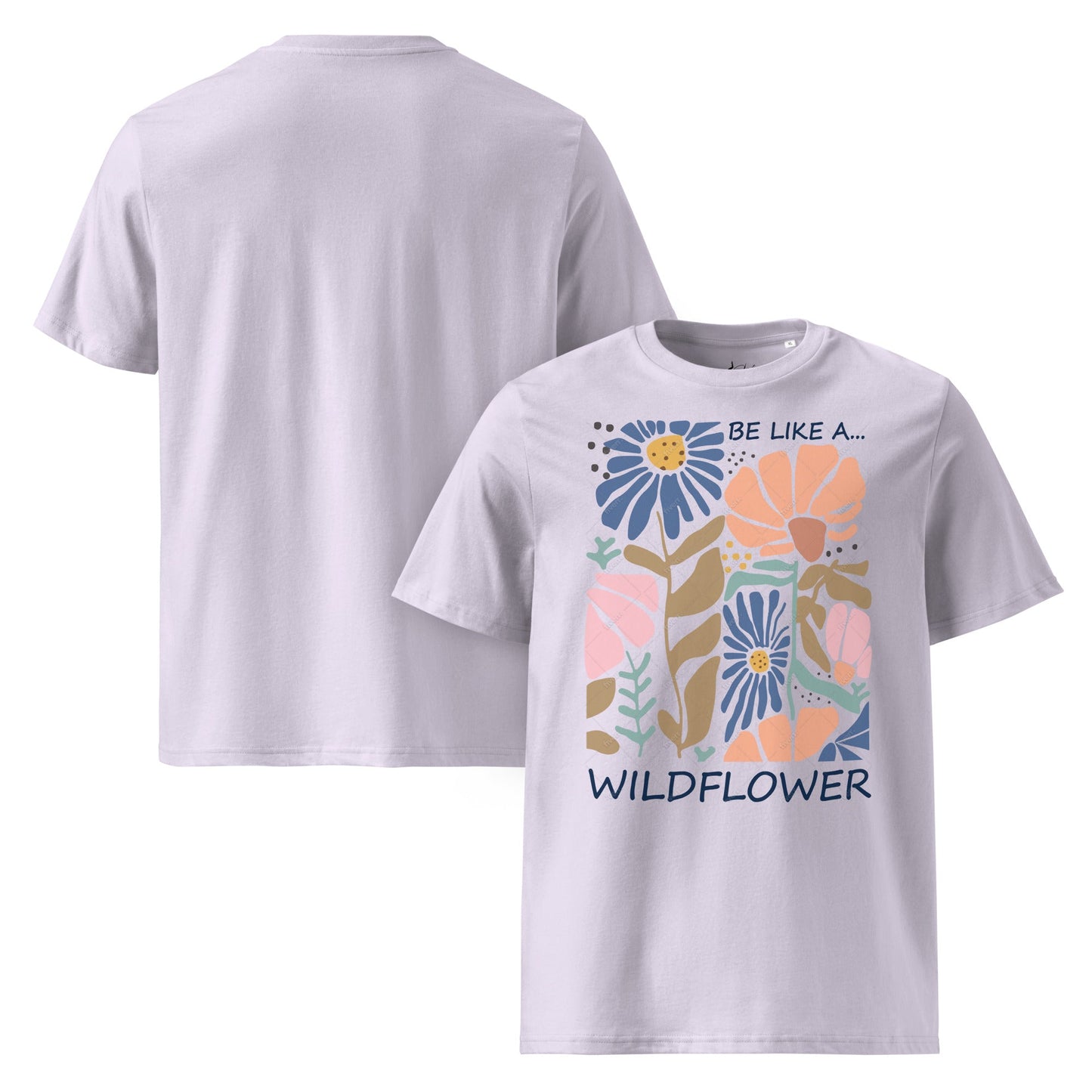 Unisex - Bio - Baumwoll - T-Shirt 🌼 Be like a wildflower – frei, mutig & voller Farbe! - YogaStylz