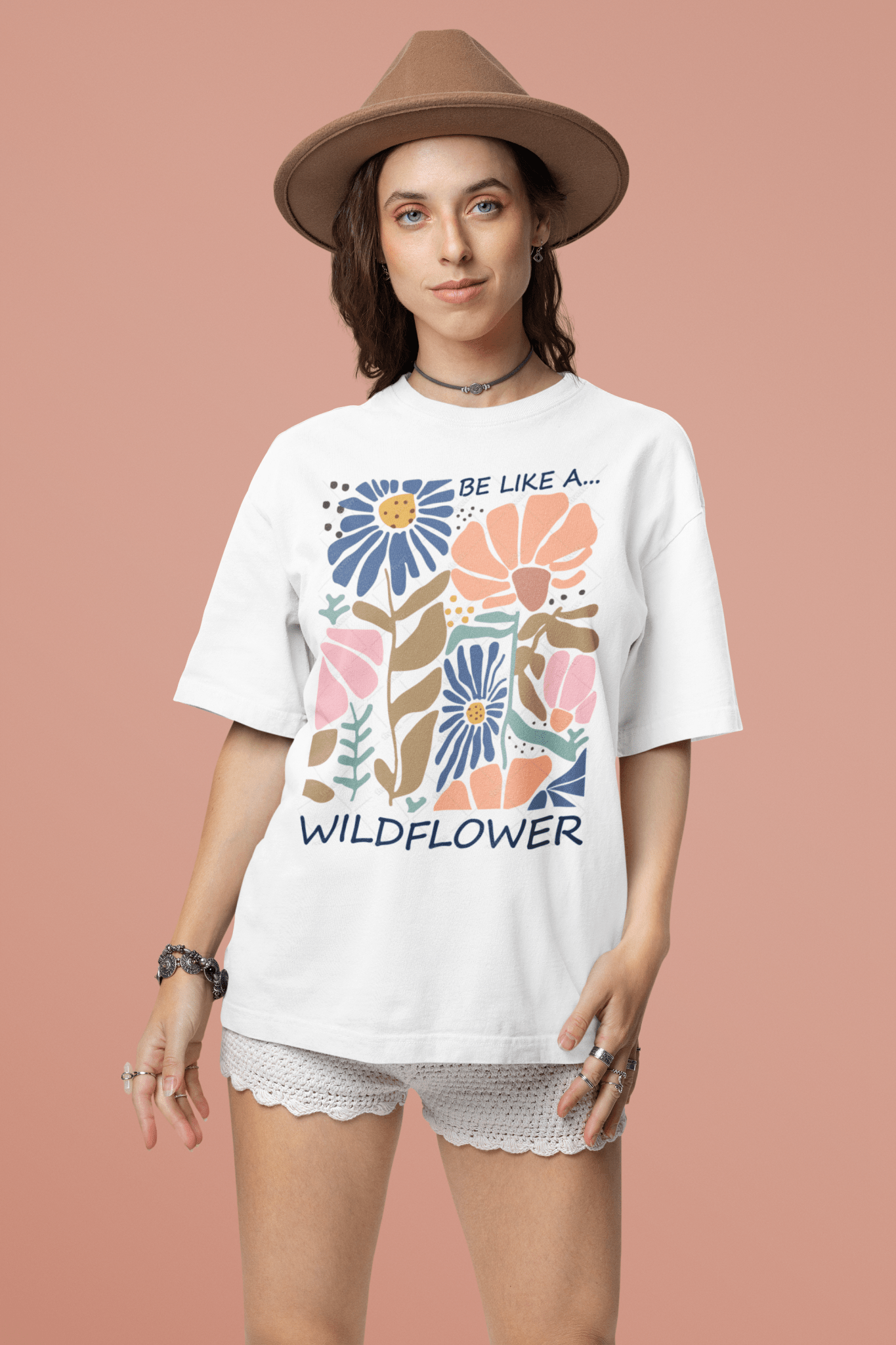 Unisex - Bio - Baumwoll - T-Shirt 🌼 Be like a wildflower – frei, mutig & voller Farbe! - YogaStylz