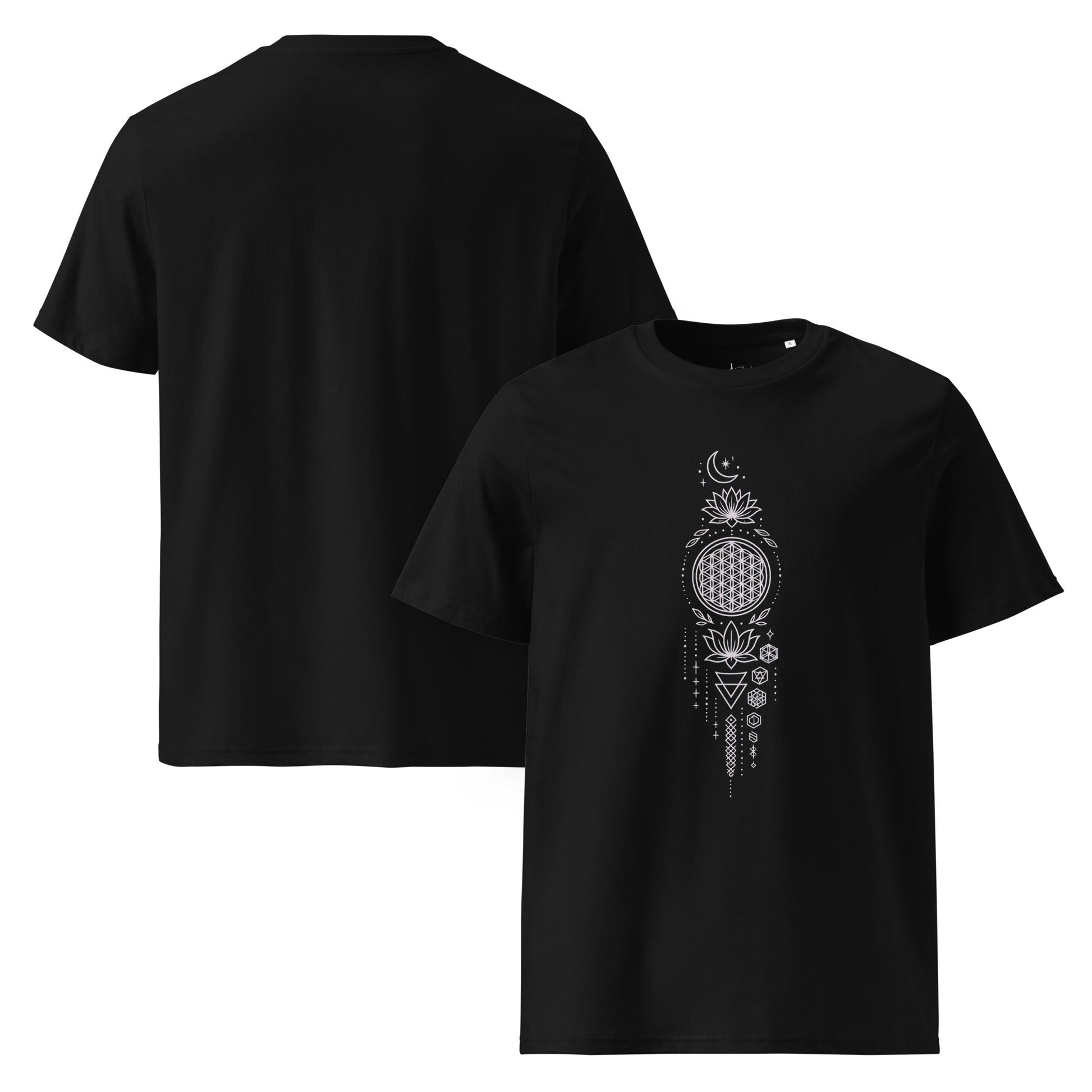 Unisex - Bio - Baumwoll - T-Shirt - Sacred Geometry T-Shirt – Spirituelles Mandala Design – Boho Unisex Shirt – Bio - Baumwolle – Achtsamkeit & Energie - YogaStylz