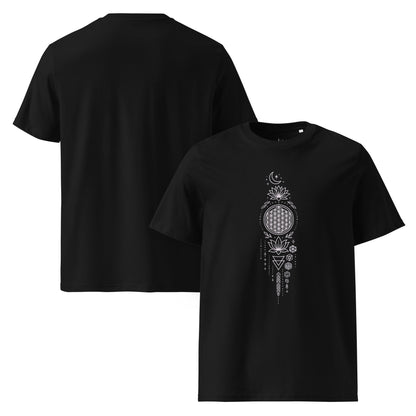 Unisex - Bio - Baumwoll - T-Shirt - Sacred Geometry T-Shirt – Spirituelles Mandala Design – Boho Unisex Shirt – Bio - Baumwolle – Achtsamkeit & Energie - YogaStylz