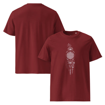 Unisex - Bio - Baumwoll - T-Shirt - Sacred Geometry T-Shirt – Spirituelles Mandala Design – Boho Unisex Shirt – Bio - Baumwolle – Achtsamkeit & Energie - YogaStylz