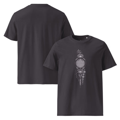 Unisex - Bio - Baumwoll - T-Shirt - Sacred Geometry T-Shirt – Spirituelles Mandala Design – Boho Unisex Shirt – Bio - Baumwolle – Achtsamkeit & Energie - YogaStylz