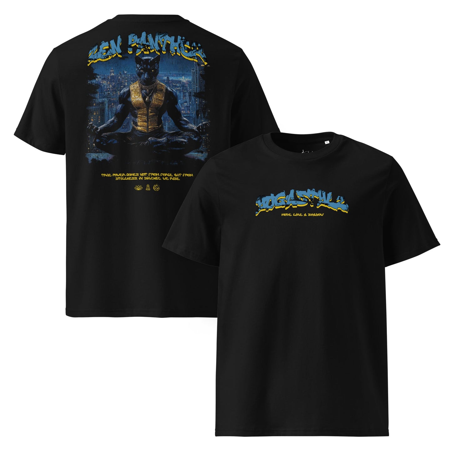 Unisex - Bio - Baumwoll - T-Shirt "ZEN PANTHER" - YogaStylz