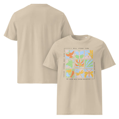 Unisex Bio T-Shirt „Nature Tiles“ – Retro Floral & Animal Art Design - YogaStylz