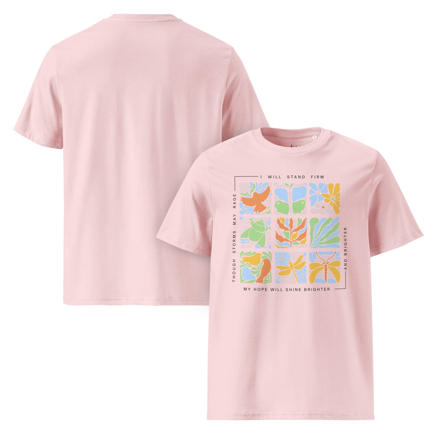 Unisex Bio T-Shirt „Nature Tiles“ – Retro Floral & Animal Art Design - YogaStylz