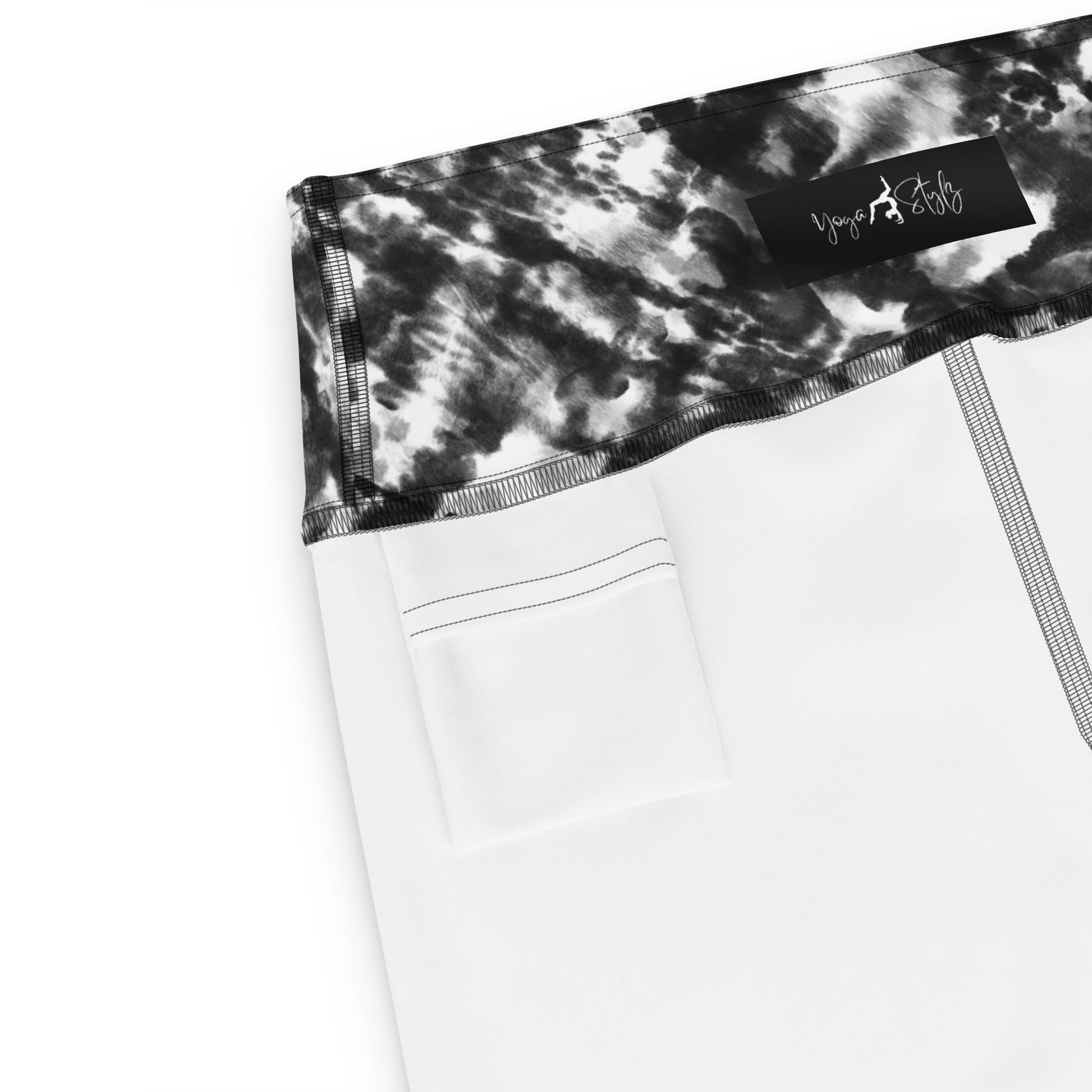 Yoga - Capri - Leggings in Schwarz - Weißer Batik - Optik - YogaStylz