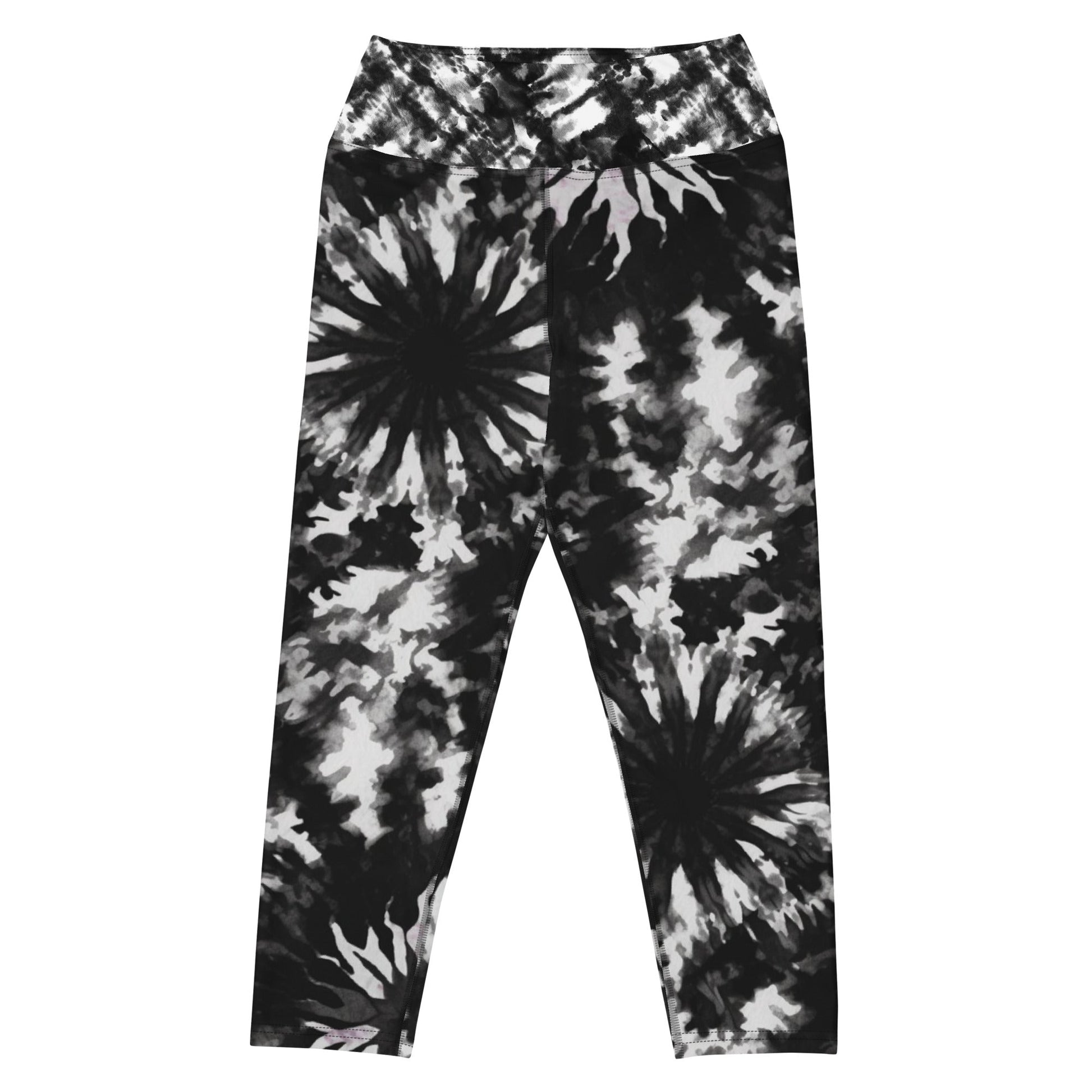 Yoga - Capri - Leggings in Schwarz - Weißer Batik - Optik - YogaStylz