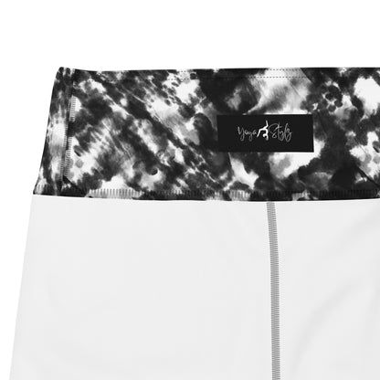 Yoga - Capri - Leggings in Schwarz - Weißer Batik - Optik - YogaStylz