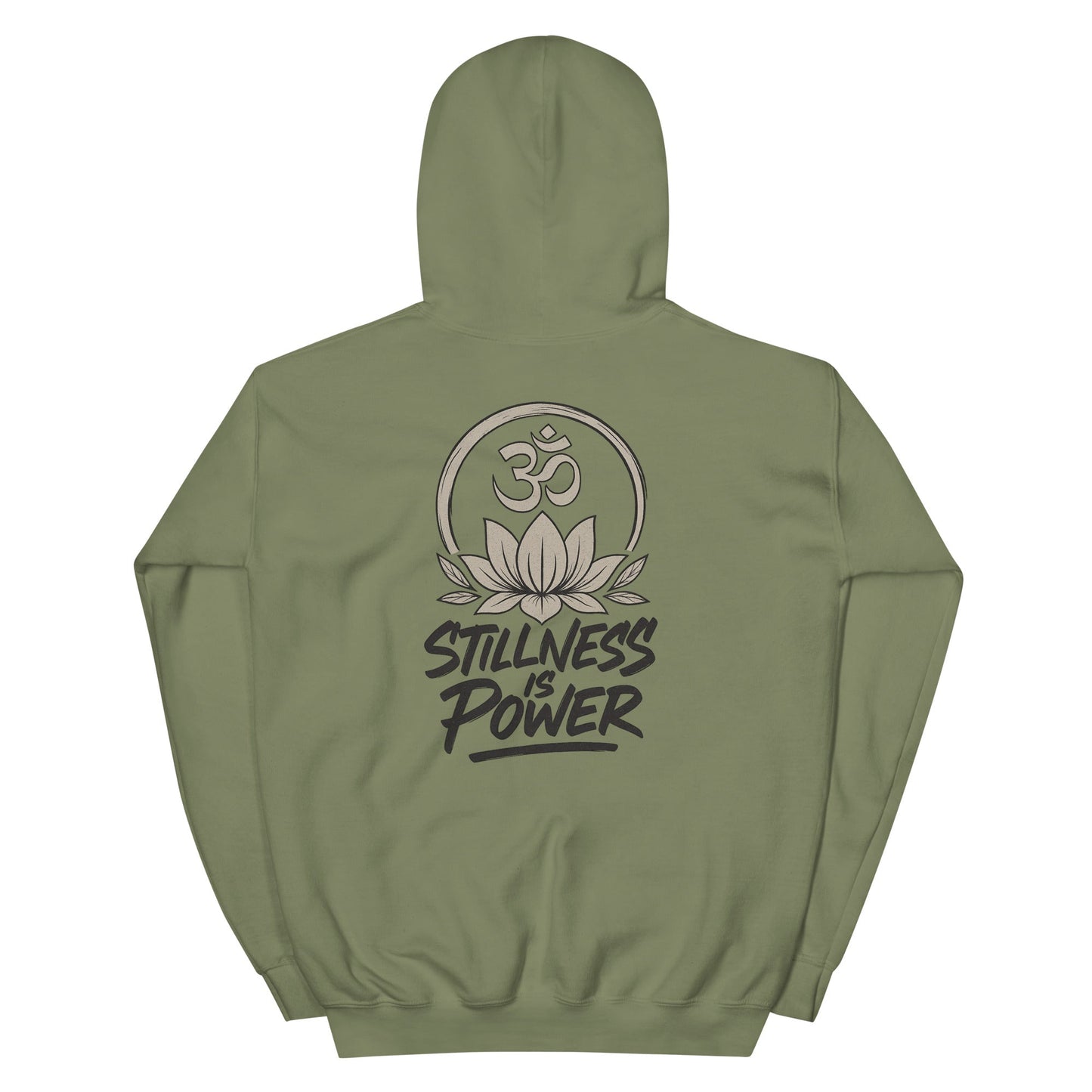 Yoga Hoodie Om Lotus – Stillness is Power – Spiritueller Boho Kapuzenpullover – Unisex – Achtsamkeit Streetwear - Unisex - Kapuzenpullover - YogaStylz