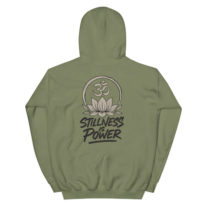 Yoga Hoodie Om Lotus – Stillness is Power – Spiritueller Boho Kapuzenpullover – Unisex – Achtsamkeit Streetwear - Unisex - Kapuzenpullover - YogaStylz