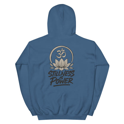 Yoga Hoodie Om Lotus – Stillness is Power – Spiritueller Boho Kapuzenpullover – Unisex – Achtsamkeit Streetwear - Unisex - Kapuzenpullover - YogaStylz