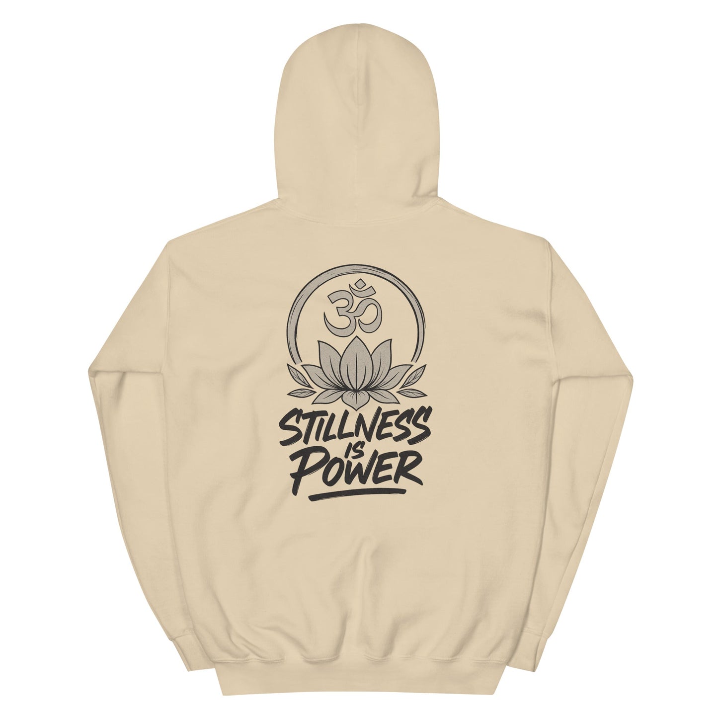 Yoga Hoodie Om Lotus – Stillness is Power – Spiritueller Boho Kapuzenpullover – Unisex – Achtsamkeit Streetwear - Unisex - Kapuzenpullover - YogaStylz