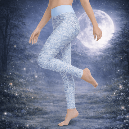 Yoga - Leggings Hellblau Abstrakt - YogaStylz