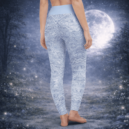 Yoga - Leggings Hellblau Abstrakt - YogaStylz
