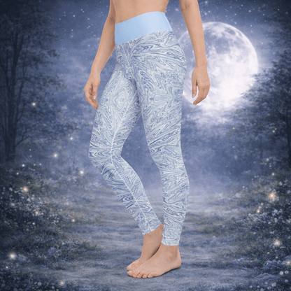 Yoga - Leggings Hellblau Abstrakt - YogaStylz