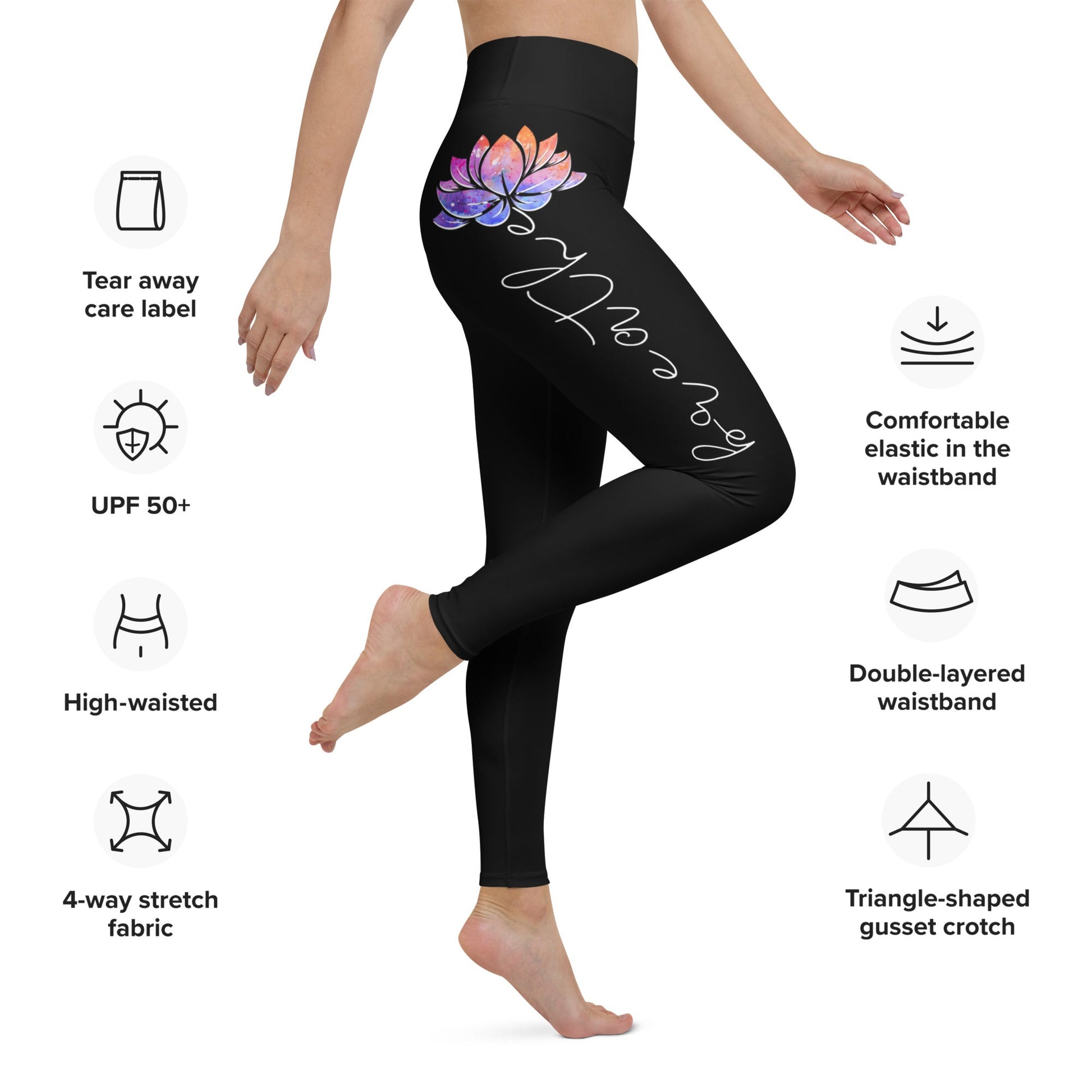 Yoga - Leggings im Breathe - Lotus Design - YogaStylz