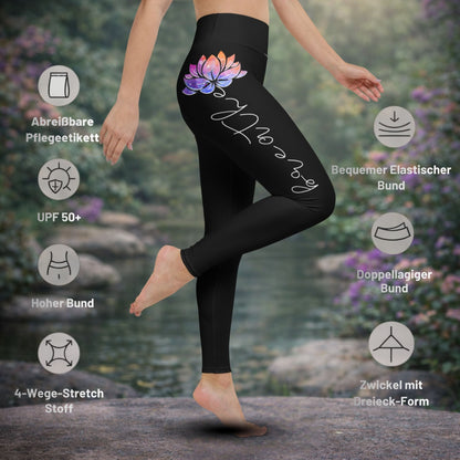 Yoga - Leggings im Breathe - Lotus Design - YogaStylz