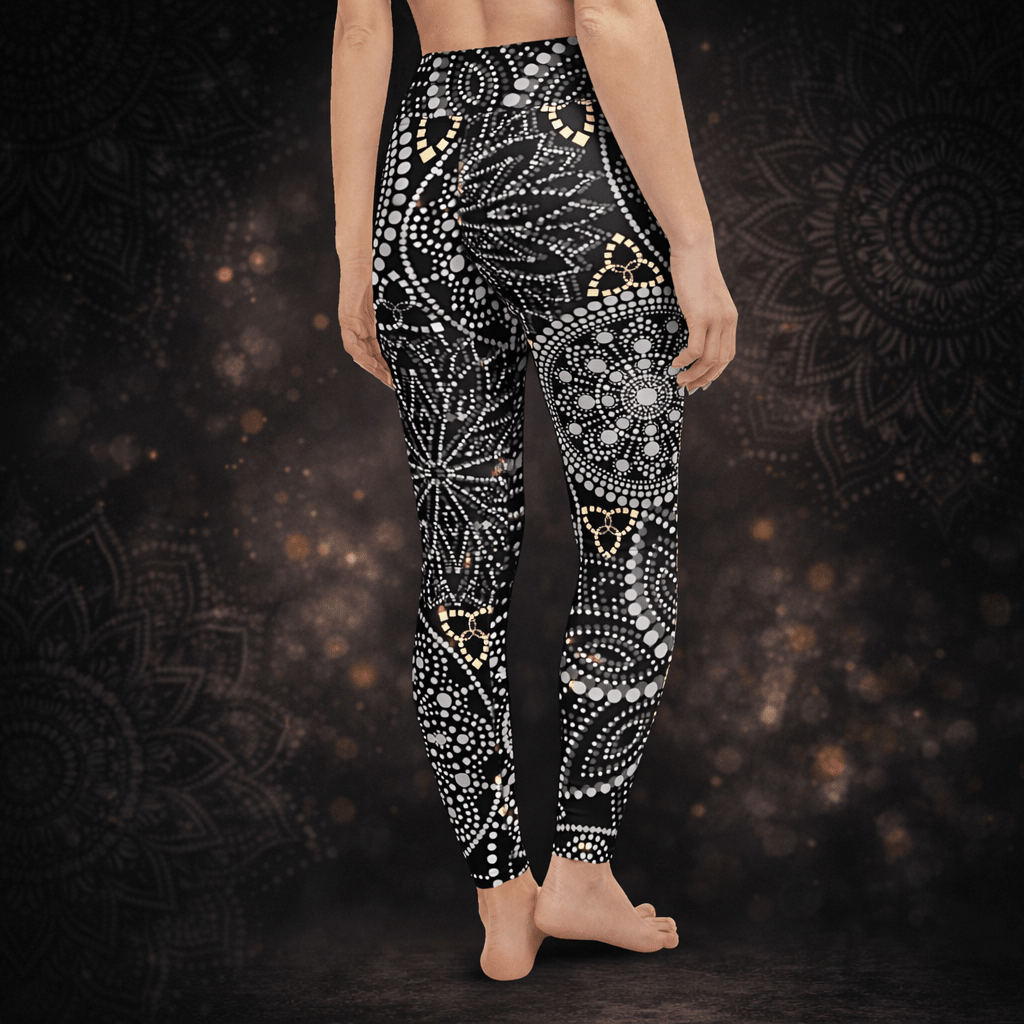 Yoga - Leggings Mandala – Schwarz - Weiß - Boho Sporthose Damen - YogaStylz