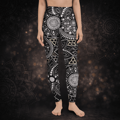 Yoga - Leggings Mandala – Schwarz - Weiß - Boho Sporthose Damen - YogaStylz