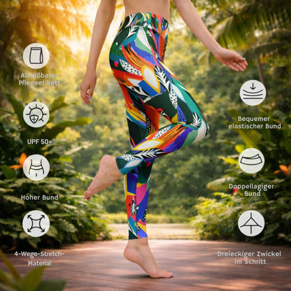 Yoga - Leggings mit abstraktem Blumenmuster - YogaStylz