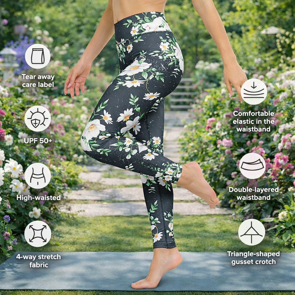Yoga - Leggings mit floralem Muster - YogaStylz