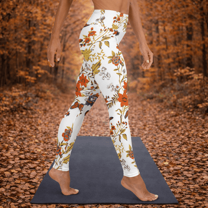 Yoga - Leggings mit Herbstlich Floralem Muster - YogaStylz