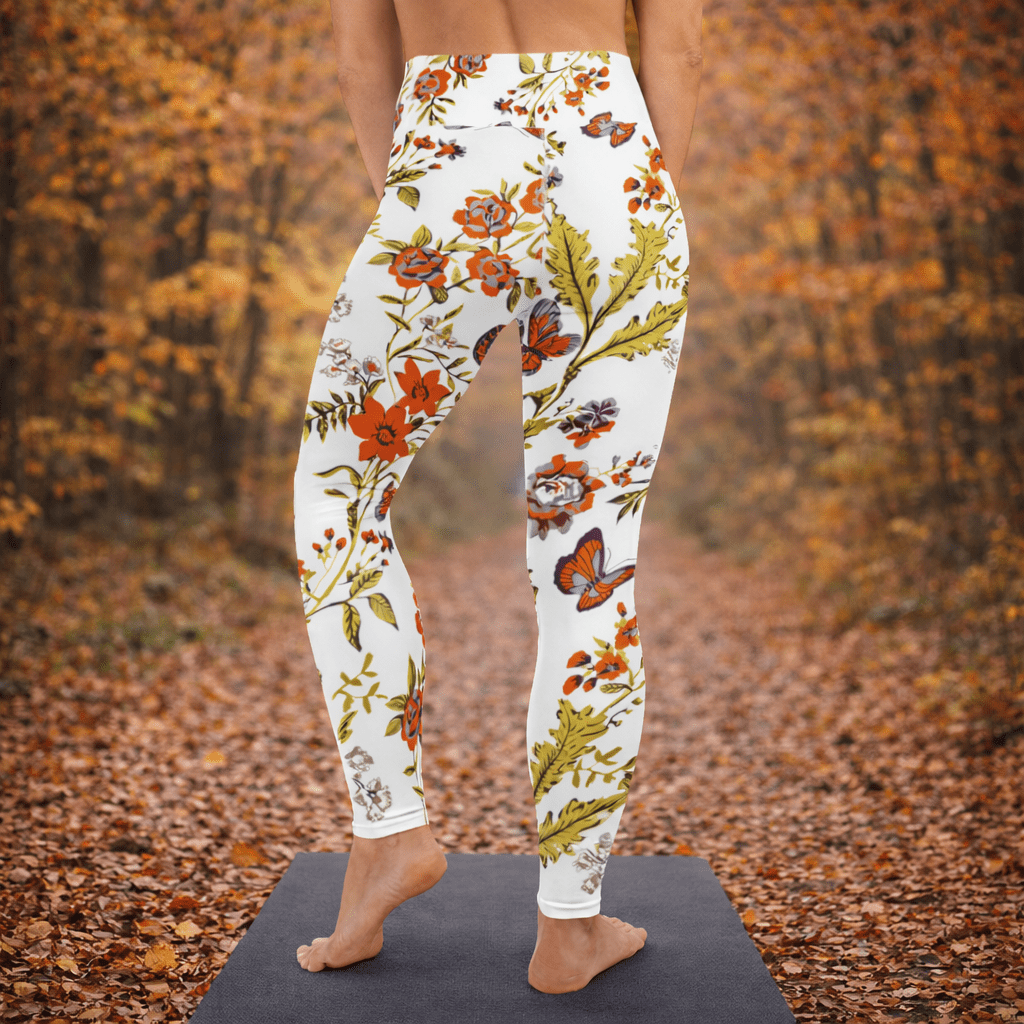 Yoga - Leggings mit Herbstlich Floralem Muster - YogaStylz