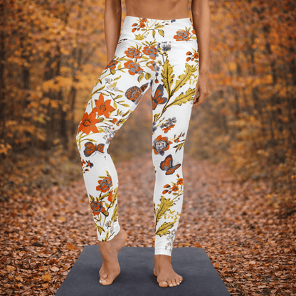 Yoga - Leggings mit Herbstlich Floralem Muster - YogaStylz