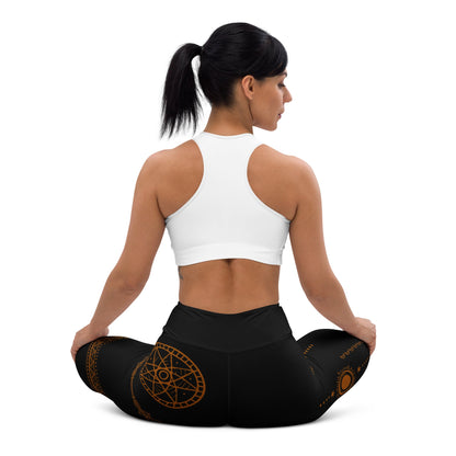 Yoga Leggings mit Sonnen - & Tribal - Design – Hoher Bund & weiches Stretchmateria - YogaStylz