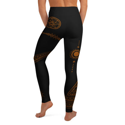 Yoga Leggings mit Sonnen - & Tribal - Design – Hoher Bund & weiches Stretchmateria - YogaStylz
