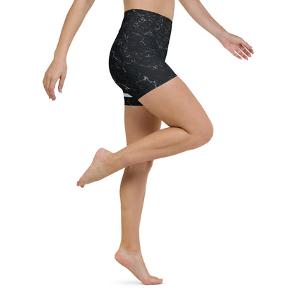 Yoga - Shorts mit Marmor - Design & weißen Streifen - YogaStylz