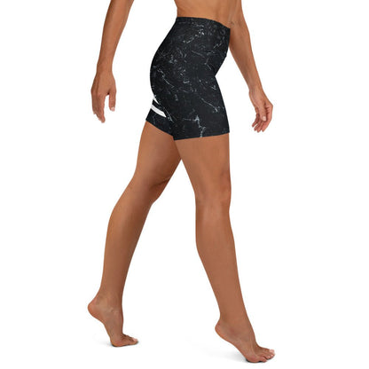Yoga - Shorts mit Marmor - Design & weißen Streifen - YogaStylz